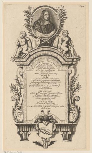 Monument with the portrait of Johannes Cocceius