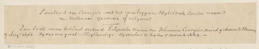 Biography accompanying the portrait of Johannes Cocceius