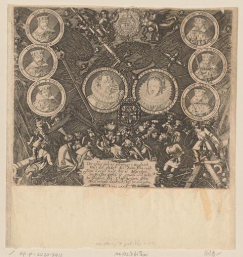 Eight medallions with portraits, including the portrait of Emperor Ferdinand II and Eleonora Gonzaga