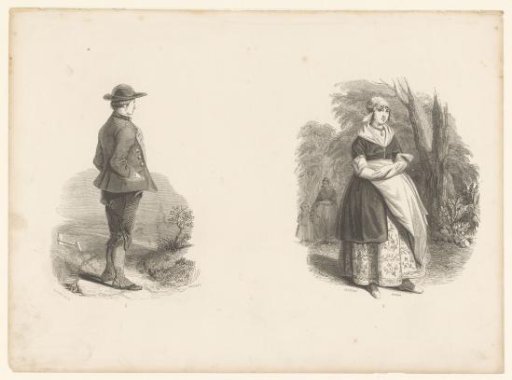 Zeeland worker and Scheveningen fishwife, 1840-1841