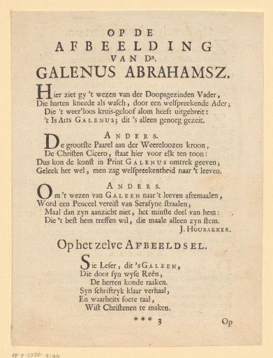 Page from: Galenus Abrahamsz van den Haan, Some Posthumous Writings, 1707