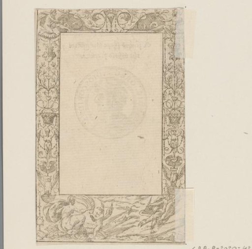 Frame with Grotesques and Amor Carrying a Torch