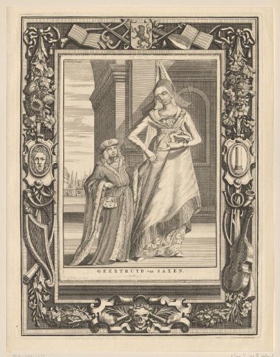 Portrait of Geertruida of Saxony and her son Dirk V, Count of Holland