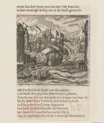 The Haarlemmers destroy the chain at Damietta with their ship