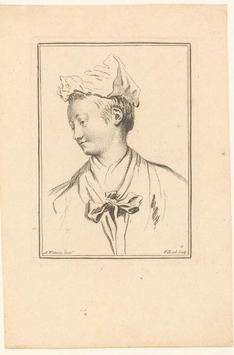 Portrait of an unknown young woman, face turned to the left
