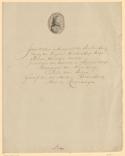 Medal with Portrait of Georg Wilhelm of Brandenburg
