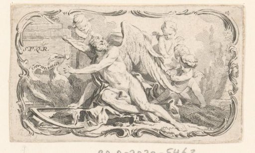 Putti Pulling at the Wings of Father Time