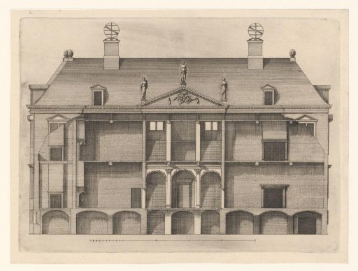 House of Constantijn Huygens Seen from the Front with Part of the Interior