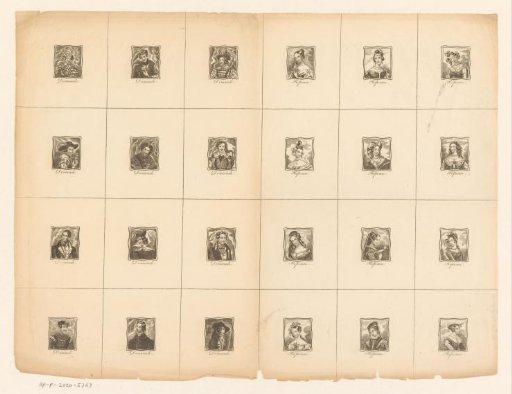 Heads of twelve men and twelve women