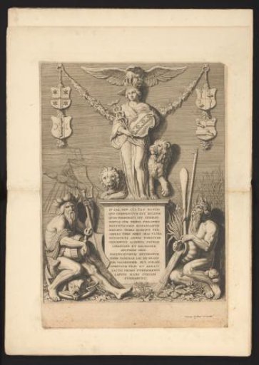Sculpture Group with the Amsterdam Maiden, River Gods, and Inaugural Text in the Vierschaar of the Town Hall on the Dam