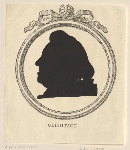 Silhouette portrait of Johann Gottlieb Gleditsch