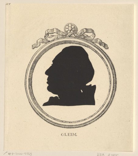Silhouette portrait of Johann Wilhelm Ludwig Gleim