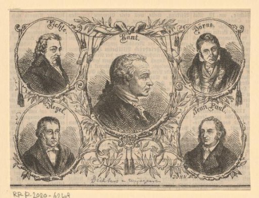 Portrait of Immanuel Kant, Georg Wilhelm Friedrich Hegel, Jean Paul Richter, Ludwig Börne and Johann Gottlieb Fichte