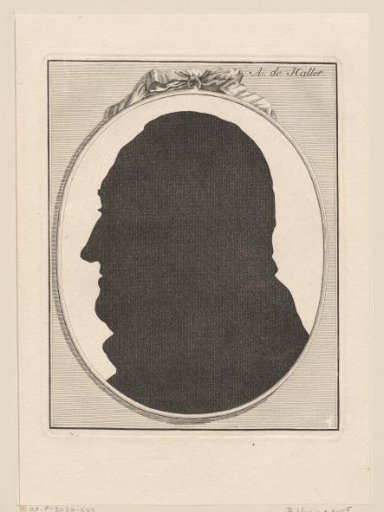 Silhouette portrait of Albrecht von Haller
