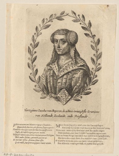 Portrait of Jacoba of Bavaria, Countess of Holland, Zeeland and Hainaut