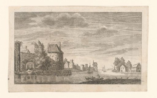 View of a city wall by the water