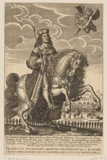 Portrait of Frederick William I of Brandenburg on horseback
