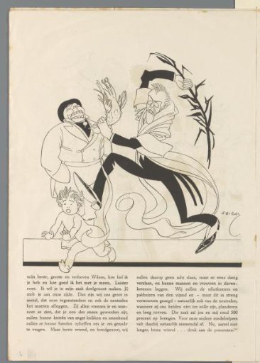 While John Bull Watches, Woodrow Wilson Drives Away the Angel of Peace with a Plucked Dove