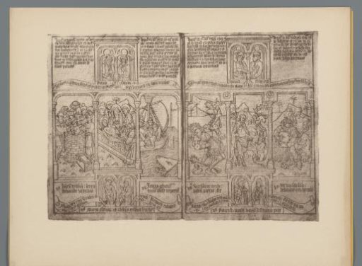 Various biblical scenes, letters G and H from a Biblia Pauperum