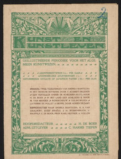 Cover for: Kunst en kunstleven, illustrated periodical for the general art world