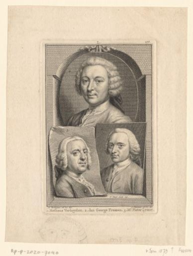 Portraits of Mattheus Verheyden, Jan George Freezen and Pieter Lyonet
