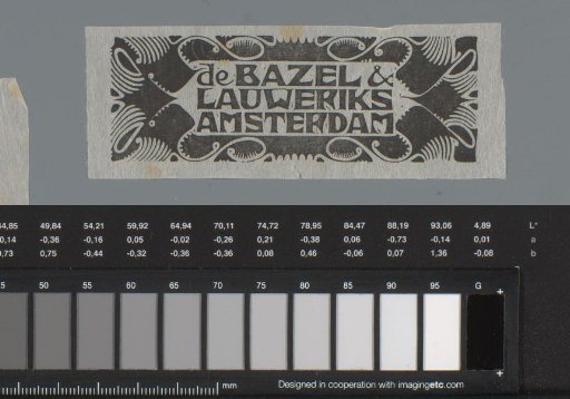Business card of Karel de Bazel and Mathieu Lauweriks