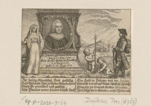 Portrait of Johann Christoph Friderici on a memorial monument