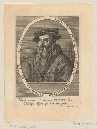 Portrait of Johannes Frisius at the age of 60