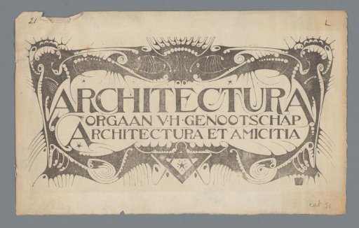 Title Page for: Architectura, Organ of the Society Architectura et Amicitia