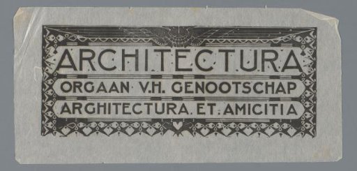 Title Page for: Architectura, Organ of the Society Architectura et Amicitia