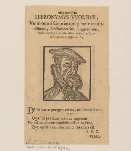 Portrait of Hieronymus Wolf