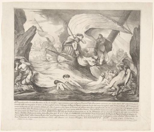 Odysseus and his companions lured by the Sirens
