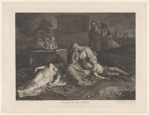 Hecuba mourning over her slain children