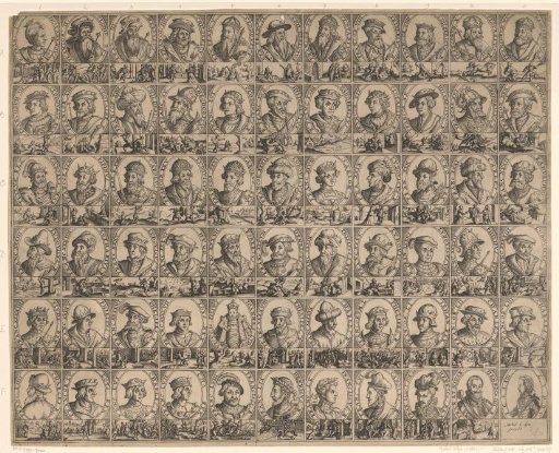 Portraits of 66 French Kings from Pharamond, King of the Franks, to Louis XIII, King of France