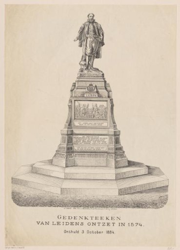 Monument to the Relief of Leiden in 1574 with a statue of Pieter Adriaansz. van der Werff in Leiden