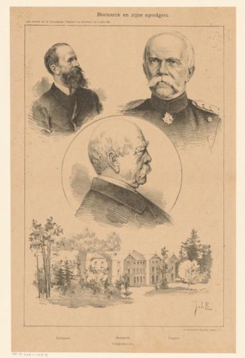 Portraits of Otto von Bismarck, Hans Hermann von Berlepsch and Leo von Caprivi