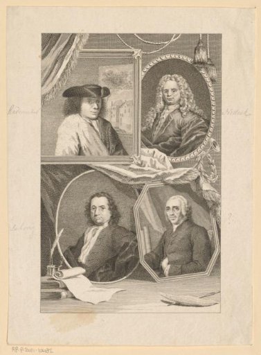 Portraits of three writers and one artist