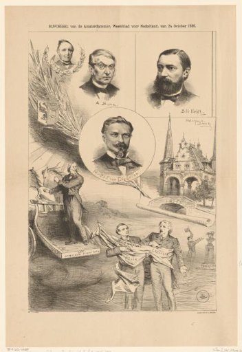 Four Portraits, the Water Gate in Sneek, and a Satirical Print on the Retirement of Johannes Verhulst