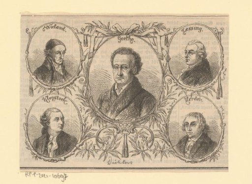 Portraits of five German poets