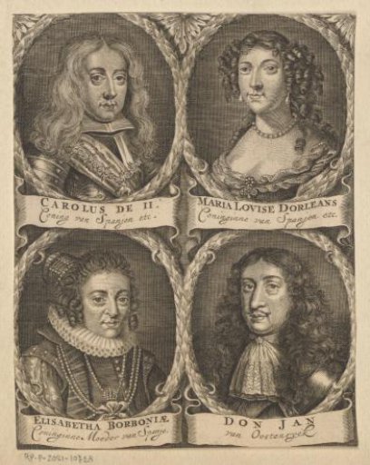 Portraits of four kings and queens of Spain