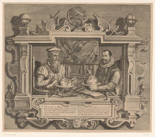 Portrait of Jodocus Hondius and Gerard Mercator