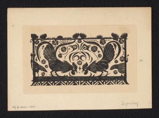 Title page with roosters