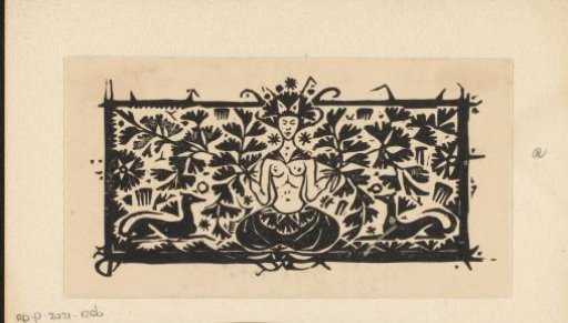 Title page with a meditating woman, Venus's hair, and dogs