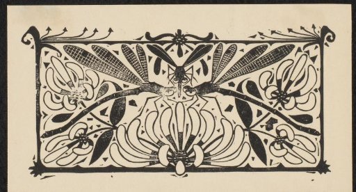 Vignette with dragonflies and a gnat