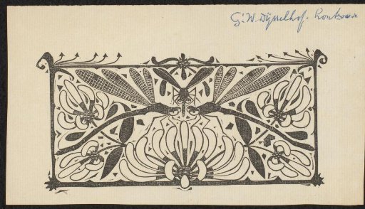 Vignette with dragonflies and a gnat