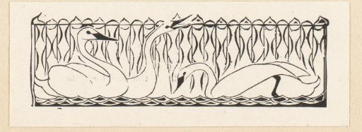 Title page head with three swans