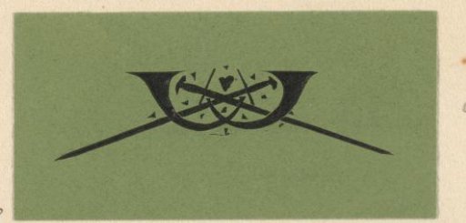 Closing vignette with hunting horns and lances