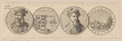 Obverse and reverse of two medals with the portrait of Robert Dudley, Earl of Leicester