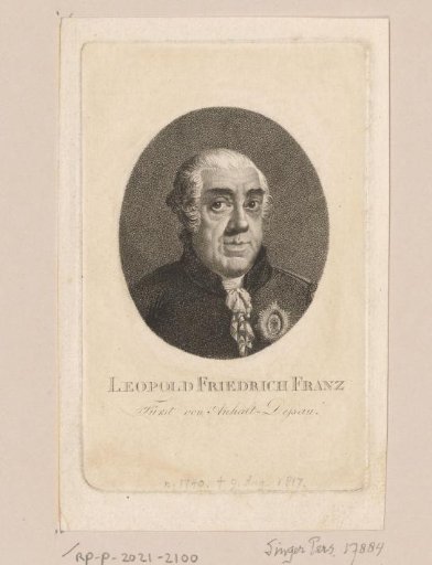 Portrait of Leopold III Frederick Francis of Anhalt-Dessau