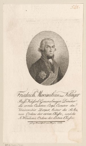 Portrait of Friedrich Maximilian Klinger